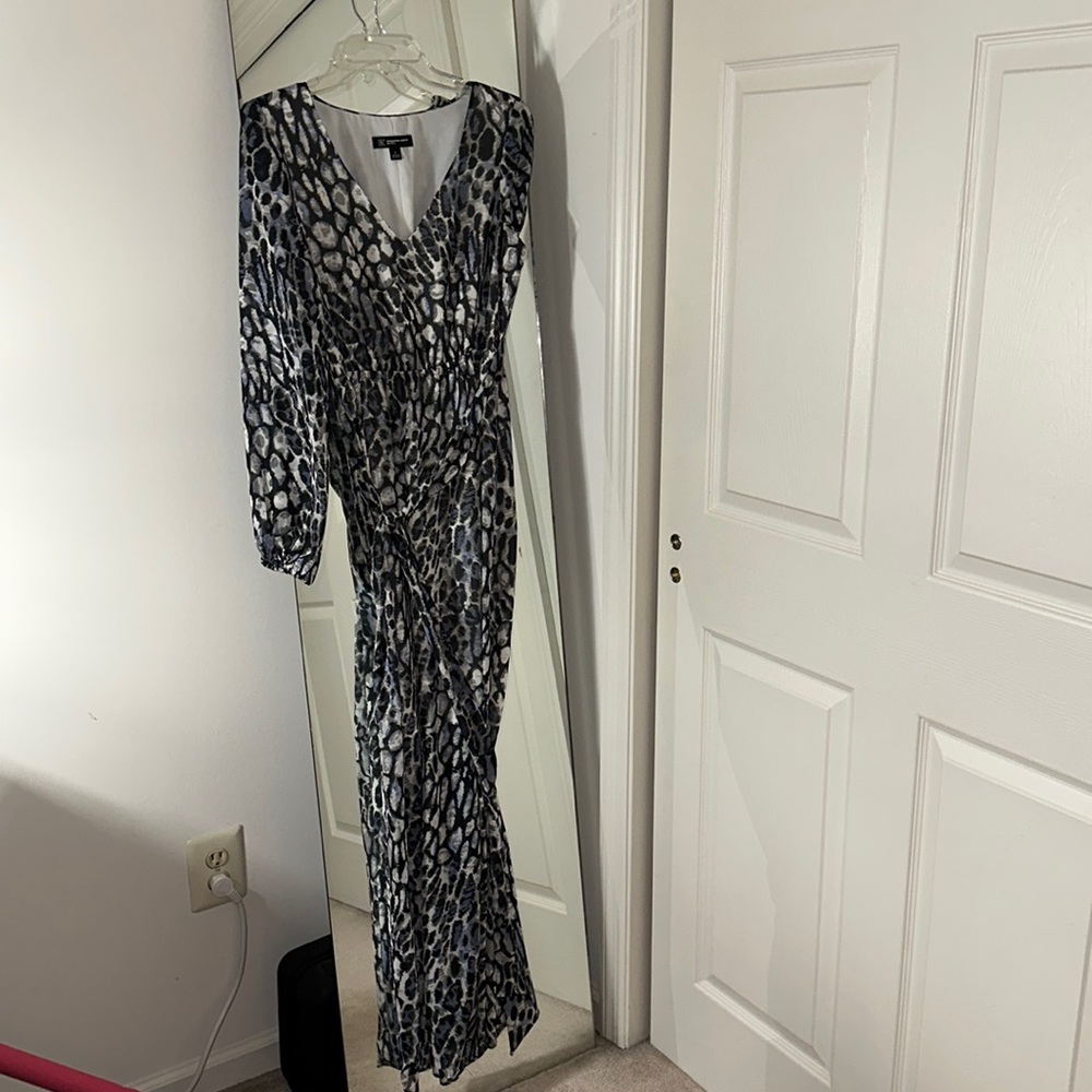 Inc size 4 blue leopard maxi dress, worn once